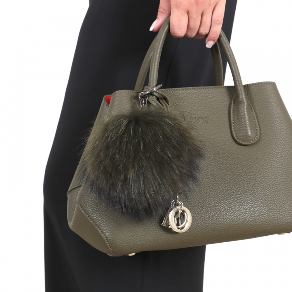 green fur bag