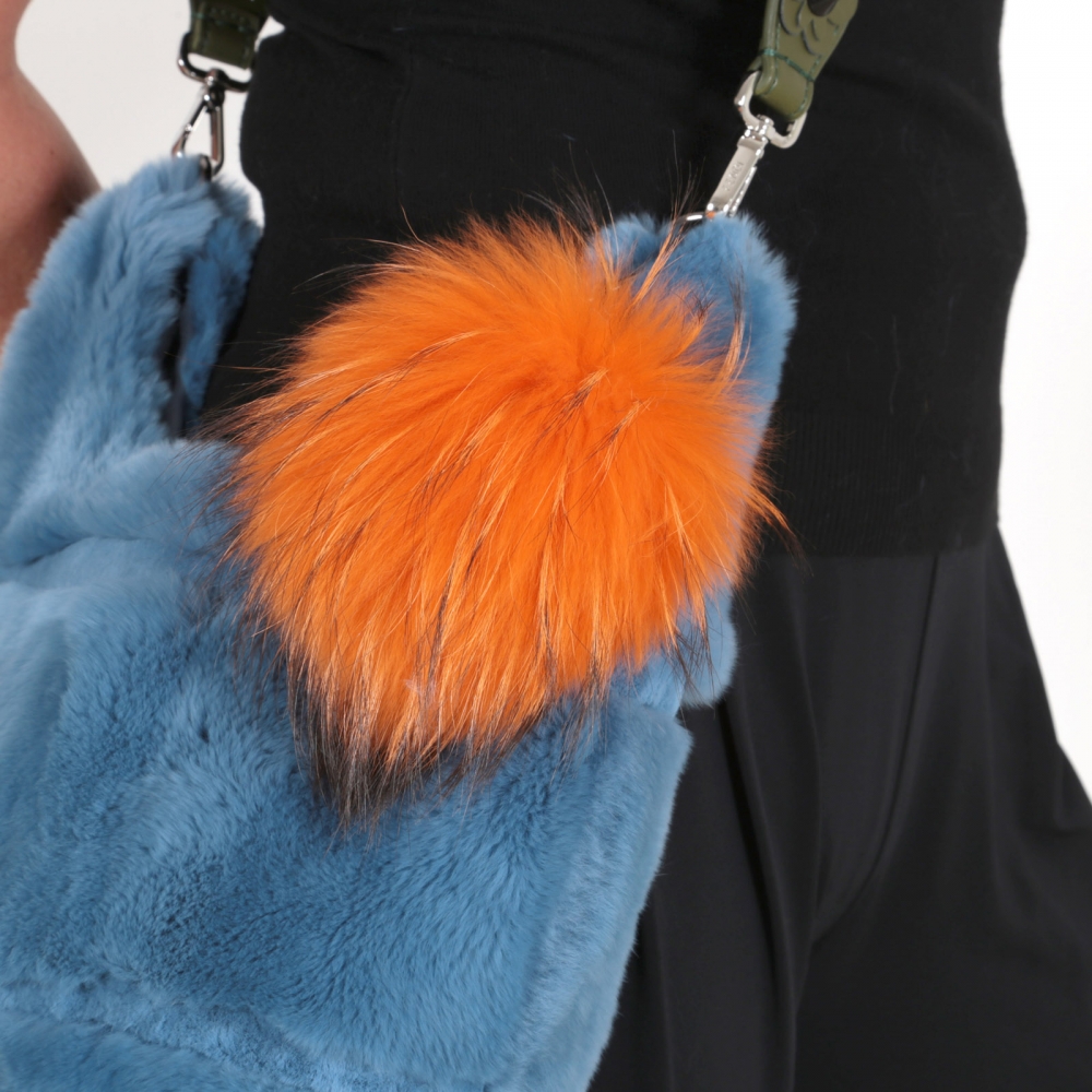 orange fur bag